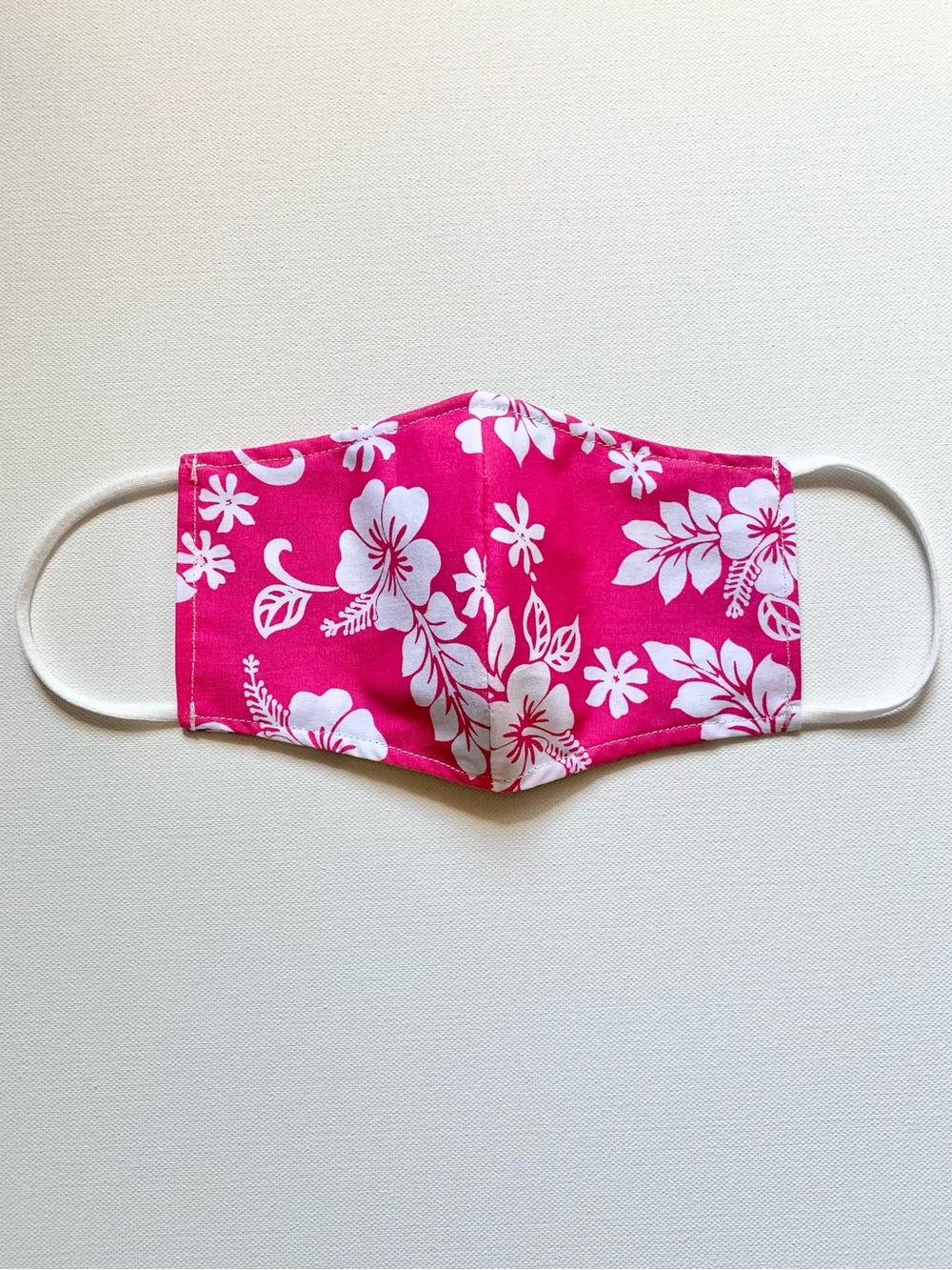 NEW Handmade Hawaiian Hibiscus Print Kids Cotton Face Mask in Magenta